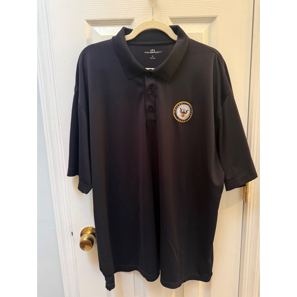 Vansport United States Navy Polo Shirt Men's 2XL Navy Blue Performance Golf